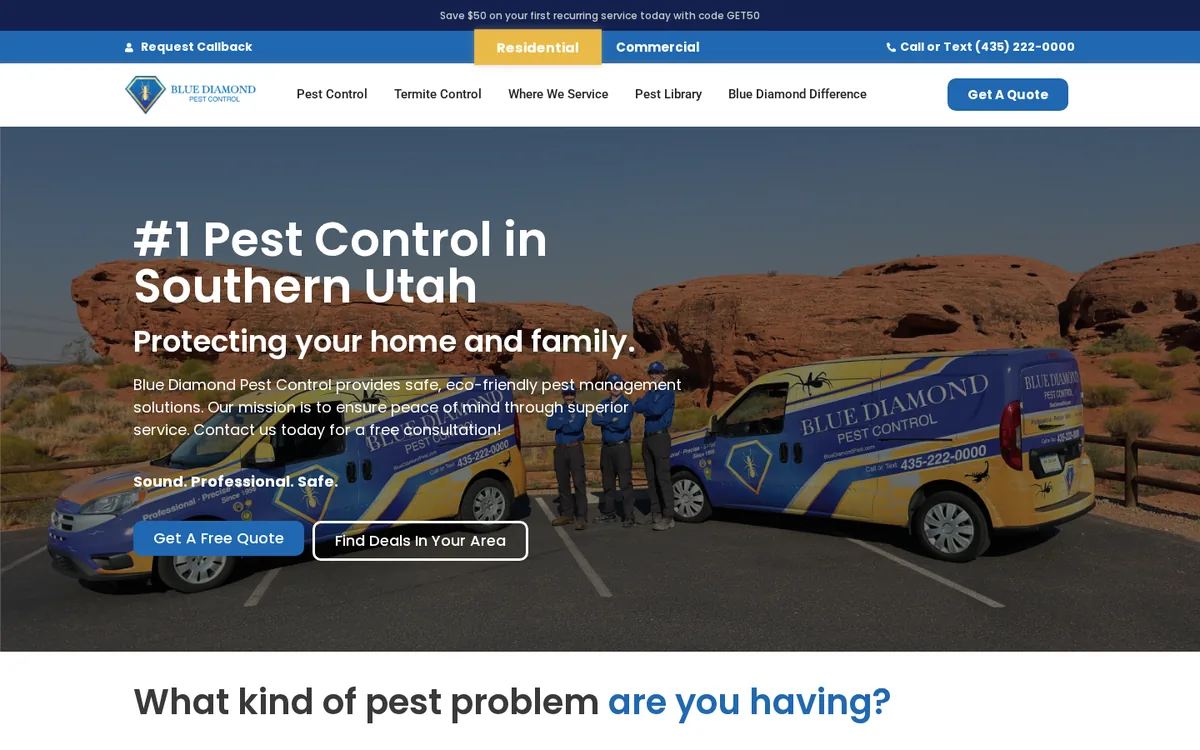 Pest control company website